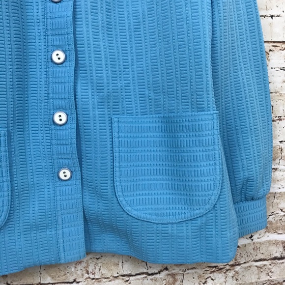 Jantzen Vintage Blue Button-Up Jacket Medium - Picture 2 of 6